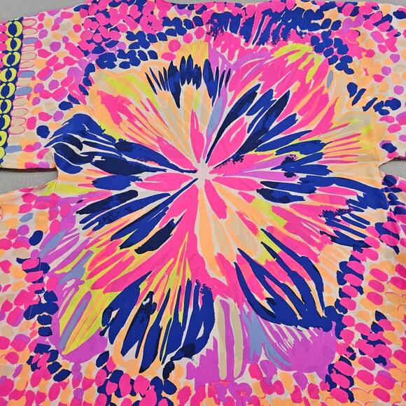 Lilly Pulitzer Caftan Dress Womens XXS XS Julie Silk Summer Sunset Multicolor - Picture 6 of 12